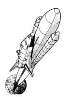 A coloring page of outer space